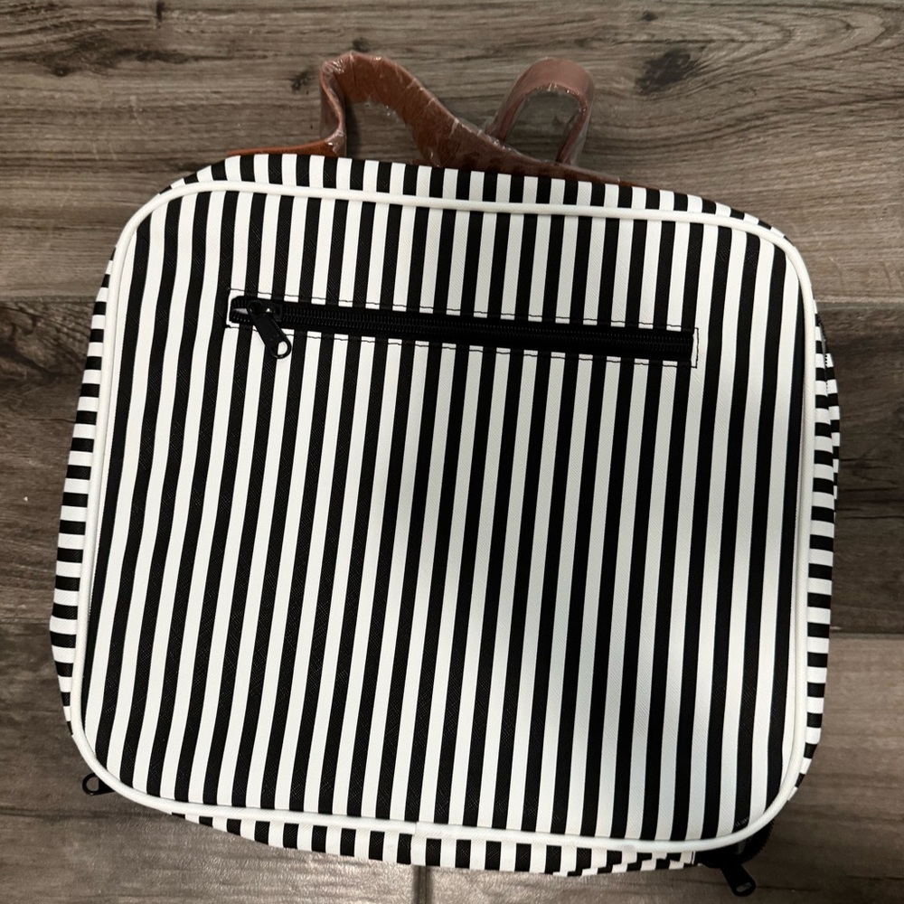 WDLHQC Striped Makeup/Vanity bag